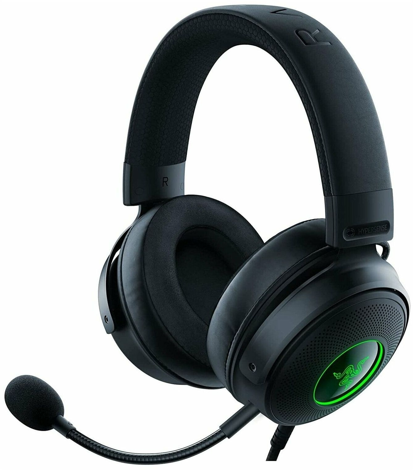 Наушники с микрофоном Razer Kraken V3 HyperSense черный 2м мониторные оголовье (RZ04-03770100-R3M1)