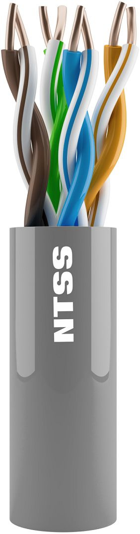Кабель информационный NTSS NTSS-IN-UTP4-5Е-PVC-GY кат.5E UTP 4 пары 24AWG PVC внутренний 305м серый