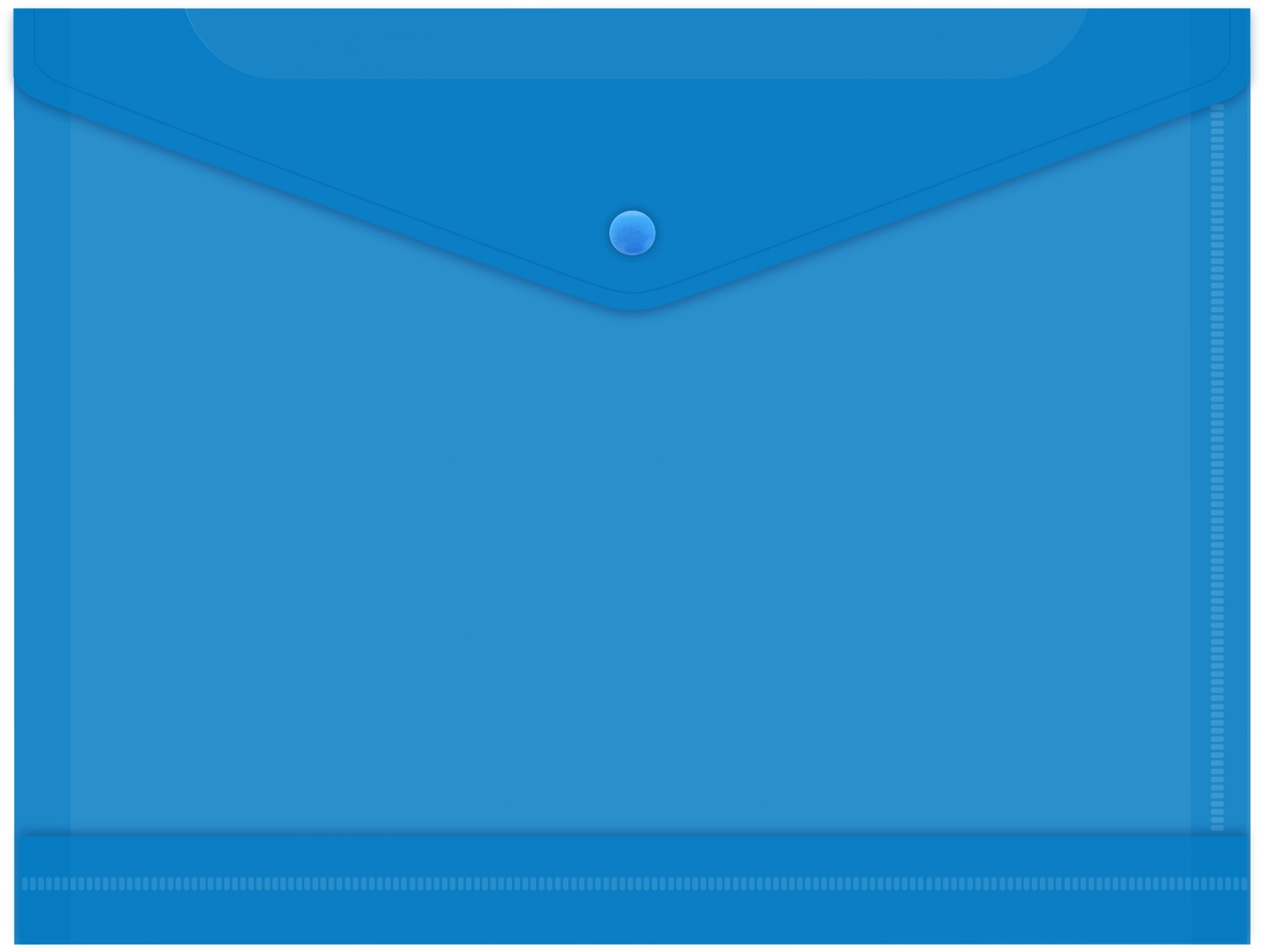 Конверт на кнопке Бюрократ -PK860BLU/1 A4 гориз. расшир. пластик 0.18мм синий