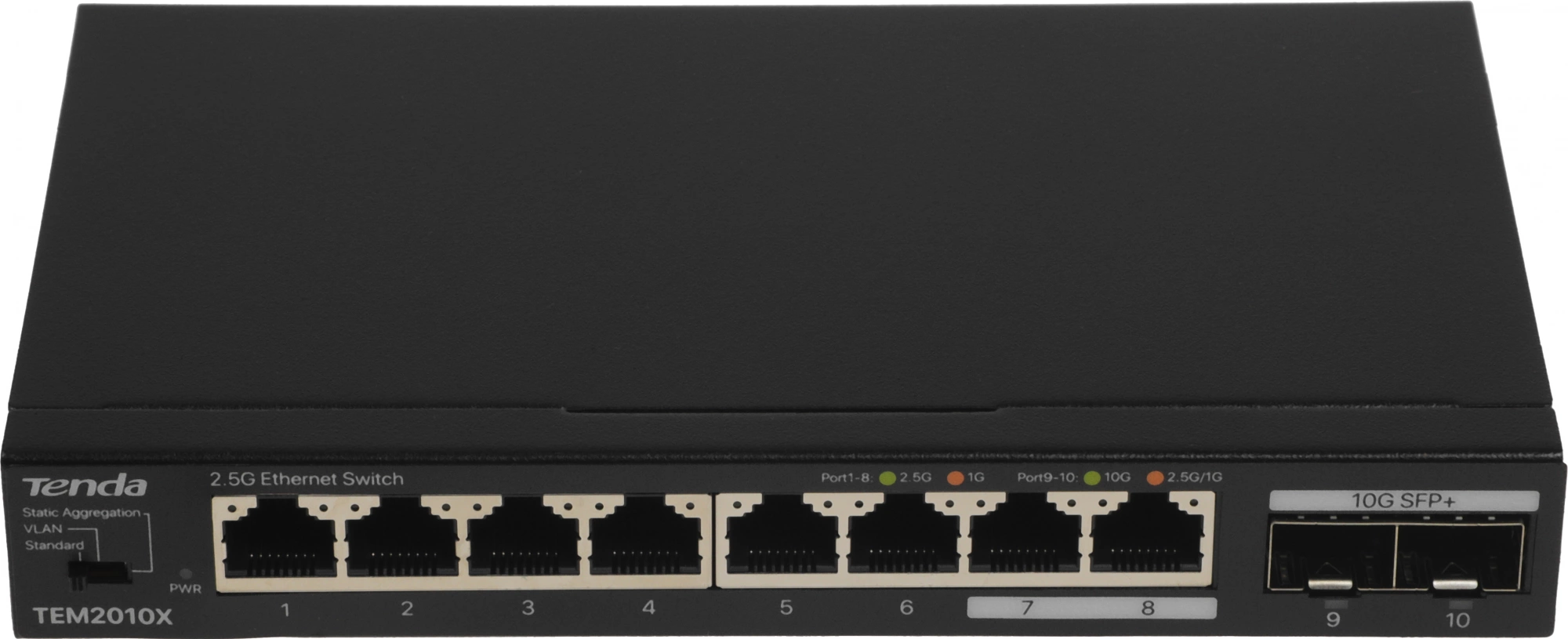 Коммутатор Tenda TEM2010X (L2) 8x2.5Гбит/с 2SFP+ неуправляемый Коммутатор Tenda TEM2010X (L2) 8x2.5Гбит/с 2SFP+ неуправляемый
