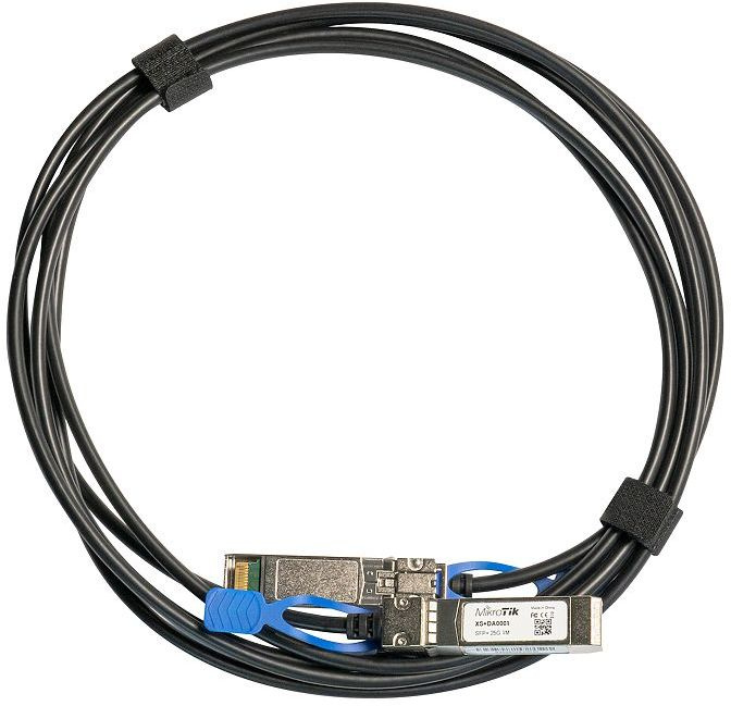 Патч-корд MikroTik XS+DA0001 25Гбит/с stranded 1м черный SFP28-SFP28 (упак.:1шт)