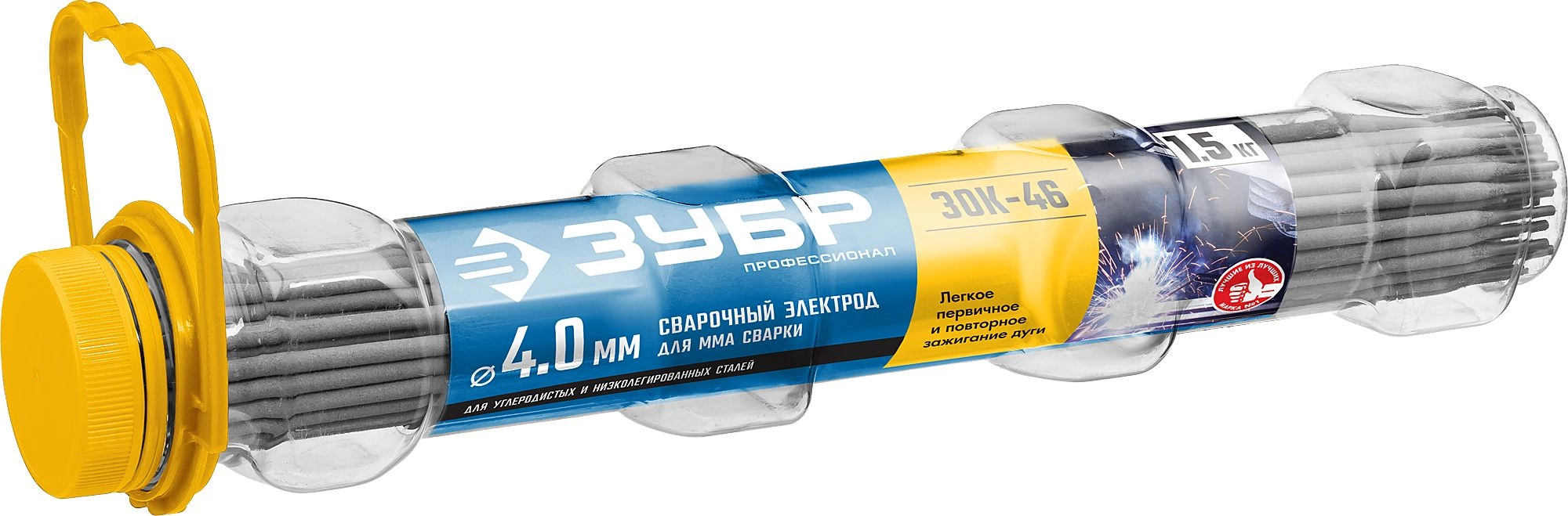 Электрод Зубр 40031-4.0 D4мм L450мм 1.5гр серый
