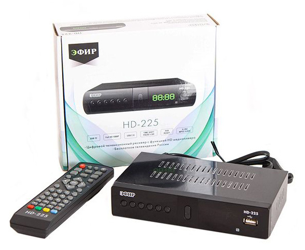 Ресивер DVB-T2 Сигнал Эфир HD-225 черный