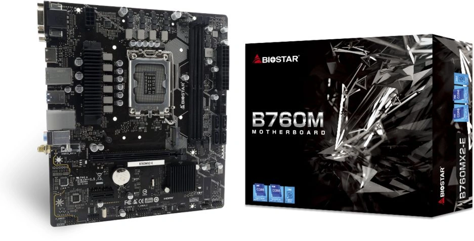 Материнская плата Biostar B760MX2-E Soc-1700 Intel B760 2xDDR5 mATX AC`97 8ch(7.1) 2.5Gg RAID+VGA+DVI+HDMI