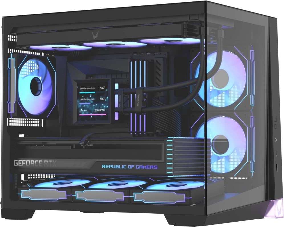 Корпус Formula Crystal Z4M черный без БП mATX 2x120mm 1xUSB2.0 1xUSB3.0 audio bott PSU