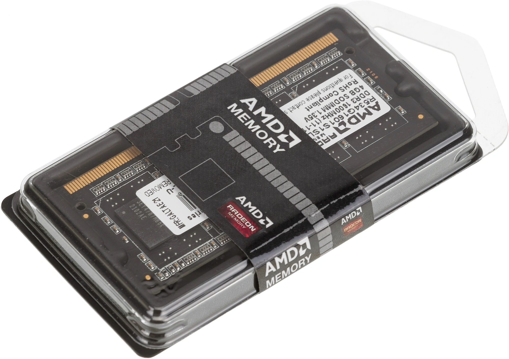 Память DDR3 4GB 1600MHz AMD R534G1601S1SL-U R5 RTL PC3-12800 CL11 SO-DIMM 204-pin 1.35В Ret
