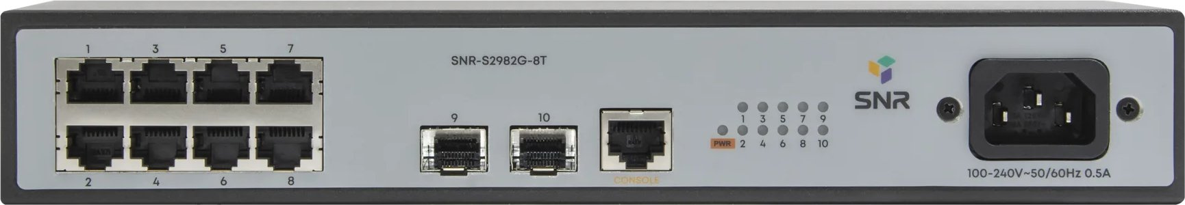 Коммутатор SNR SNR-S2982G-8T (L2) 8x1Гбит/с 2SFP управляемый