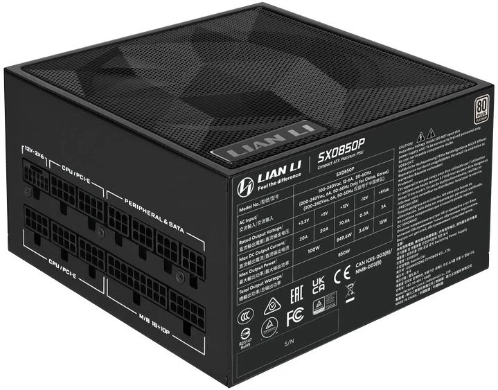 Блок питания Lian-Li ATX 850W SX0850P 80+ platinum (20+4pin) APFC 120mm fan 8xSATA Cab Manag RTL