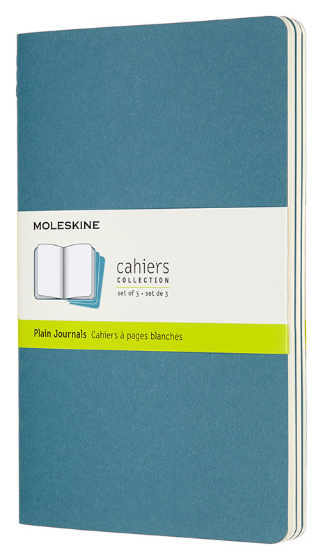 Блокнот Moleskine CAHIER JOURNAL CH018B44 Large 130х210мм обложка картон 80стр. нелинованный голубой (3шт)