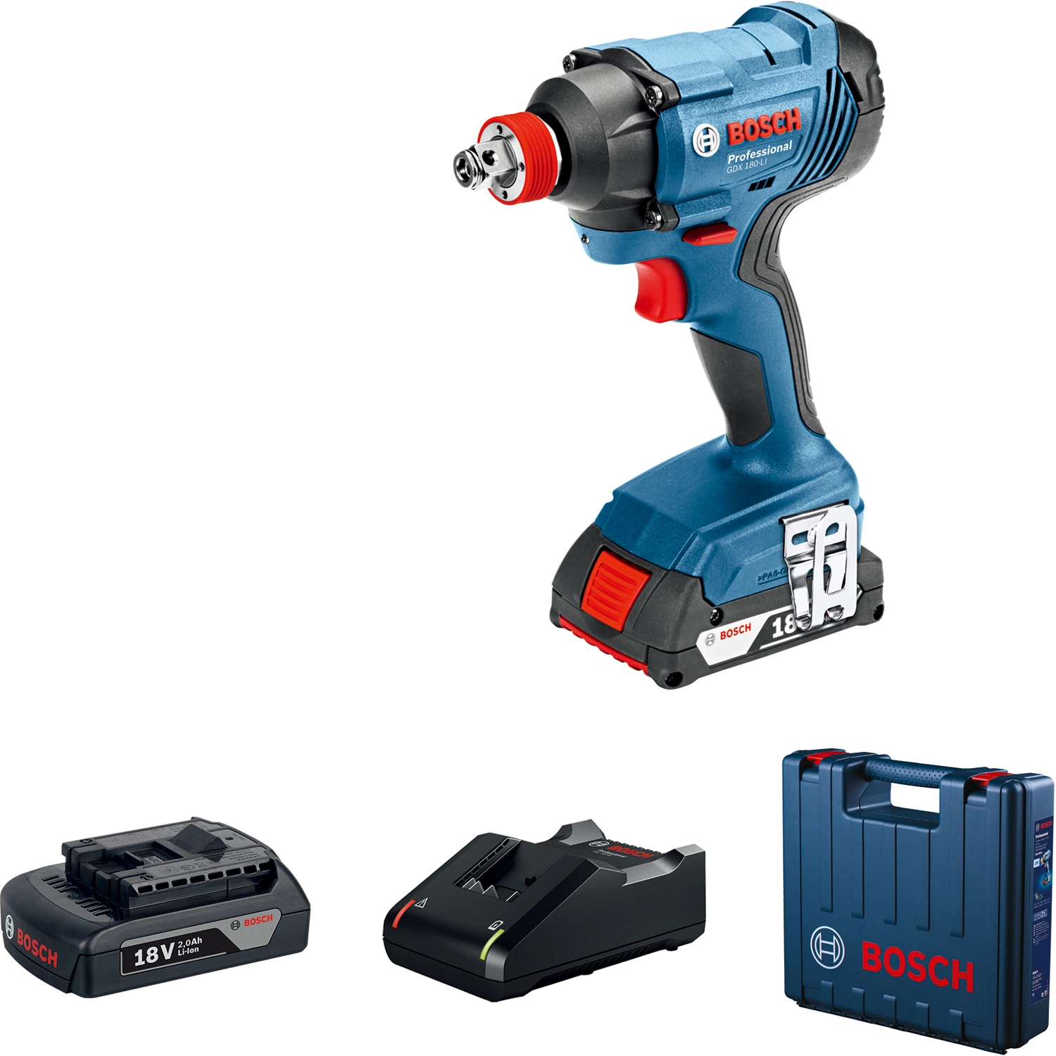 Гайковерт Bosch GDX 180-LI аккум. патрон:шестигр.1/4"/квад.1/2" (кейс в комплекте) (06019G5223)