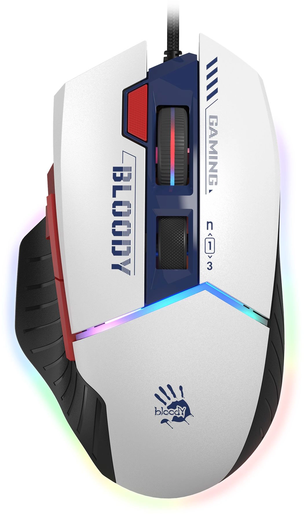 Мышь A4Tech Bloody W95 Max Sports синий/белый оптическая 12000dpi USB 10but (W95 MAX SPORTS NAVY)