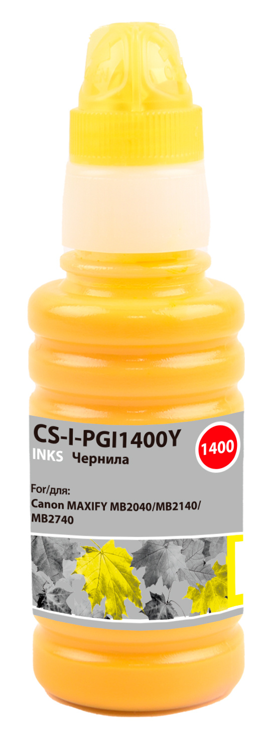 Чернила Cactus CS-I-PGI1400Y желтый пигментный 100мл для Canon MAXIFY MB2040/MB2140/MB2740