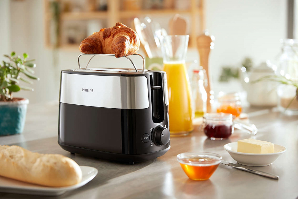 Тостер Philips HD2516 830Вт черный/стальной