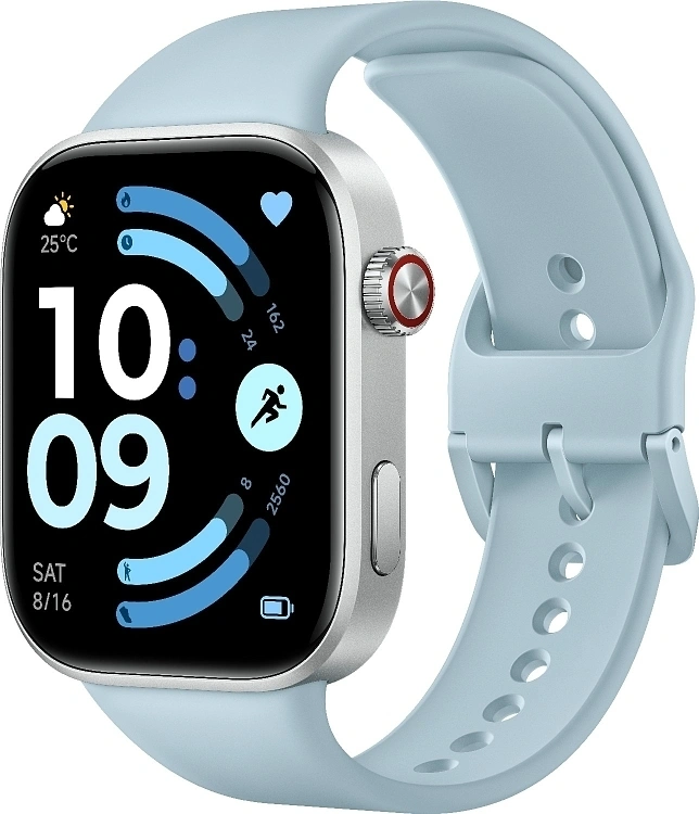 Смарт-часы Xiaomi Redmi Watch 6 2.07" AMOLED корп.серебристый рем.голубой разм.брасл.:135-205мм (BHR08CWGL)