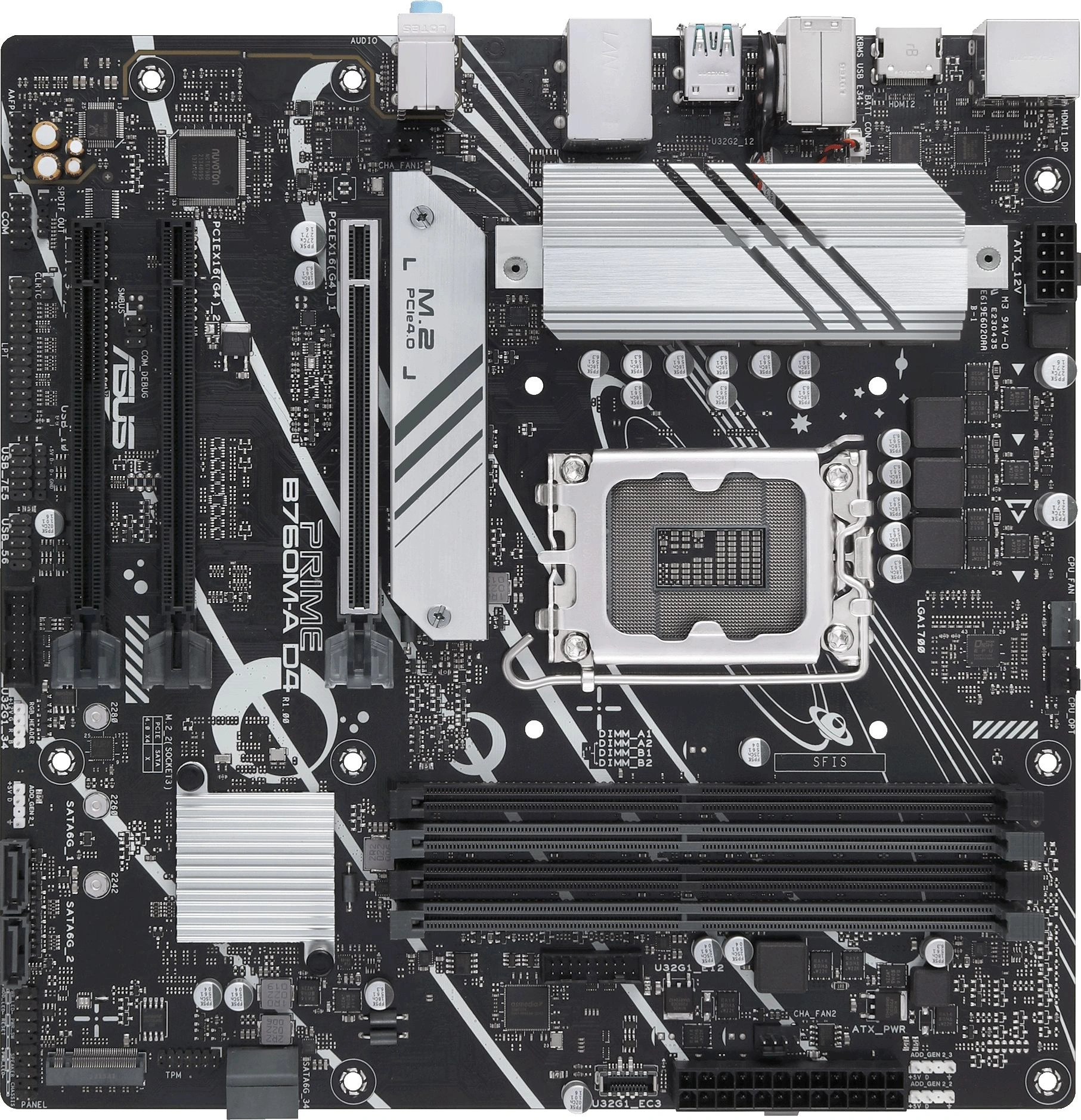 Материнская плата Asus PRIME B760M-A D4-CSM Soc-1700 Intel B760 4xDDR4 mATX AC`97 8ch(7.1) 2.5Gg RAID+HDMI+DP