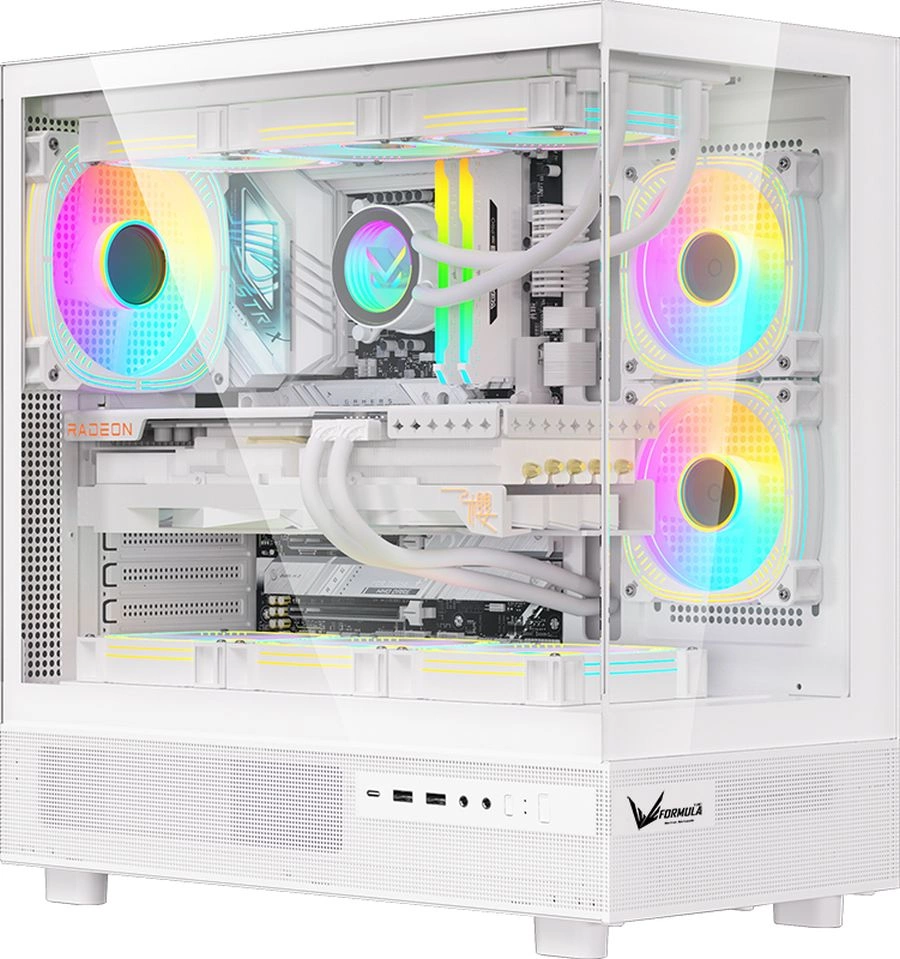 Корпус Formula Crystal Z8 белый без БП ATX 11x120mm 4x140mm 1xUSB3.0 audio bott PSU