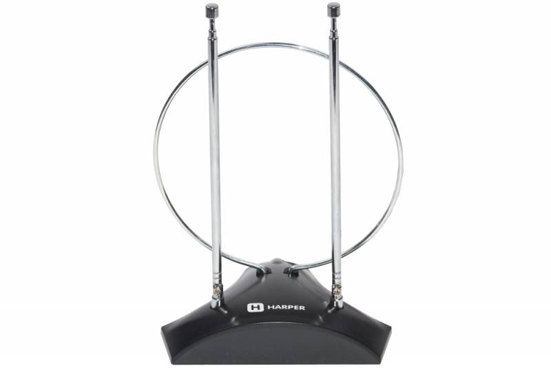 Антенна телевизионная Harper ADVB-2010 7дБ пассивная черный каб.:1.35м