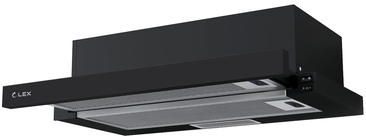 Вытяжка встраиваемая Lex Hide 600 черный управление: кнопочное (1 мотор)