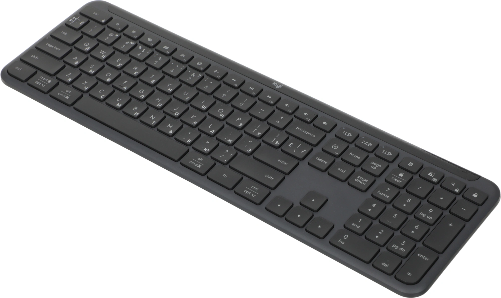Клавиатура Logitech K950 черный USB беспроводная BT/Radio slim (920-012434)