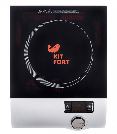 Плита Электрическая Kitfort КТ-108 черный стеклокерамика (настольная)
