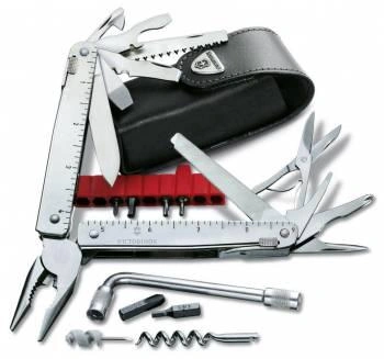 Мультитул Victorinox SwissTool X Plus (3.0338.L) 115мм 37функц. мини-отвертка/штопор/набор бит/чехол кожаный серебристый карт.коробка