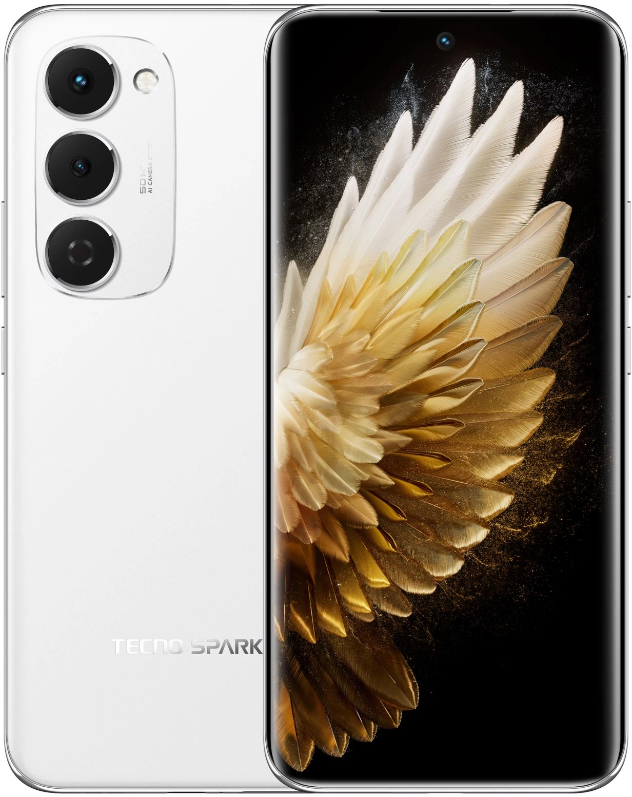 Смартфон Tecno Spark 40 Pro+ 256Gb 8Gb белый моноблок 3G 4G 2Sim 6.78" 1224x2720 Android 15 50Mpix 802.11 a/b/g/n/ac/ax NFC GPS GSM900/1800 Protect FM