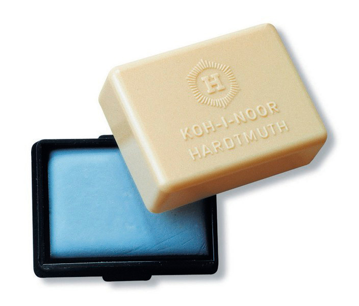 Ластик Koh-I-Noor Soft 6422 6422015007KDRU прямоугольный 37х25х9мм каучук голубой клячка прозрачный пластик. чехол
