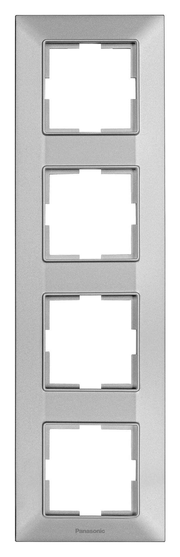 Рамка Panasonic Arkedia Slim WNTF08142SL-RU 4x вертикальный монтаж пластик серебристый (упак.:1шт)