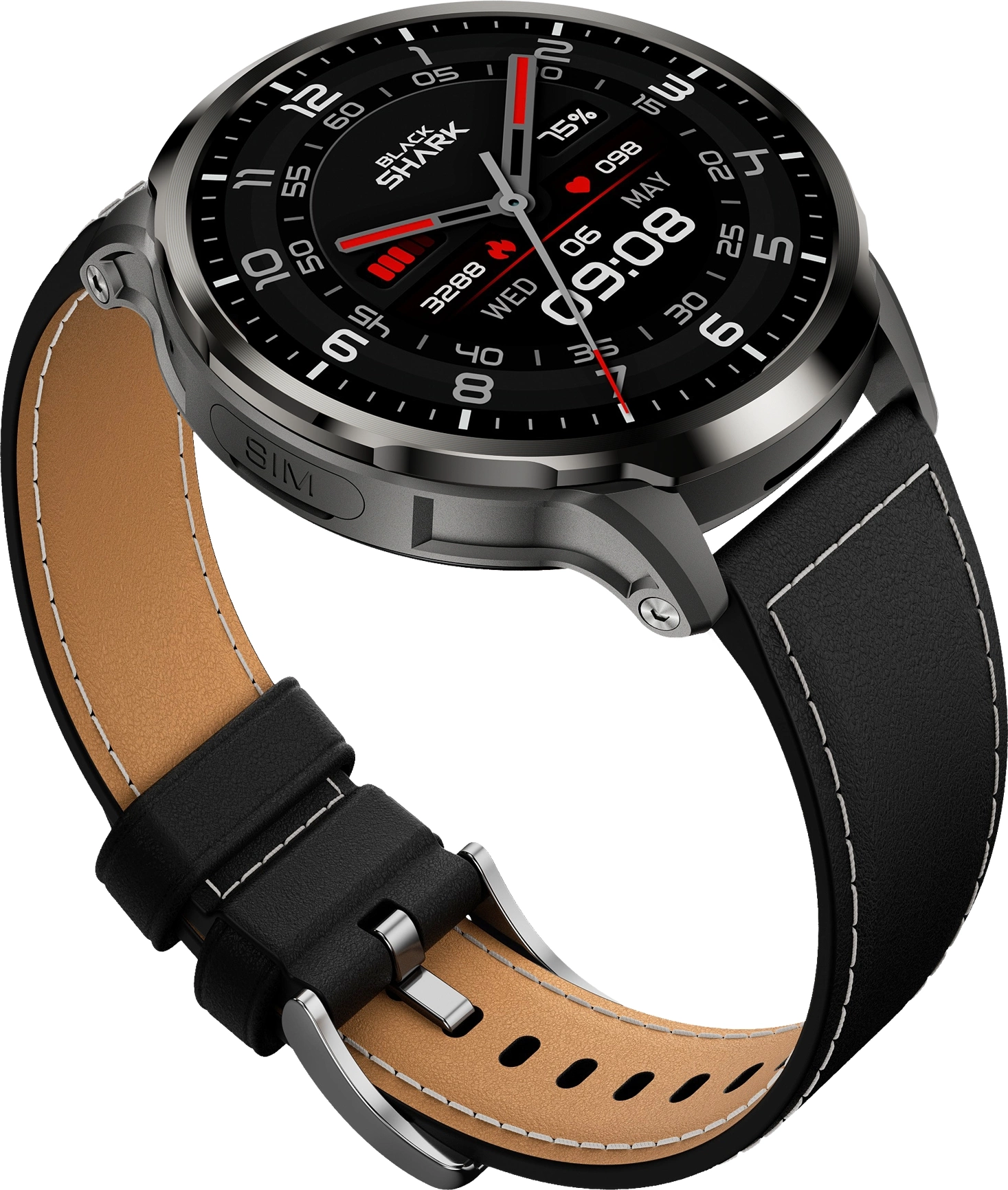 Смарт-часы Black Shark BS-W2403 (Watch X) 1.9" IPS корп.черный рем.черный разм.брасл.:150-210мм (6977541630000)