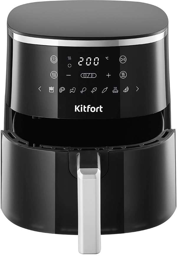 Аэрогриль Kitfort КТ-8160 4.2л 1500Вт черный/серебристый