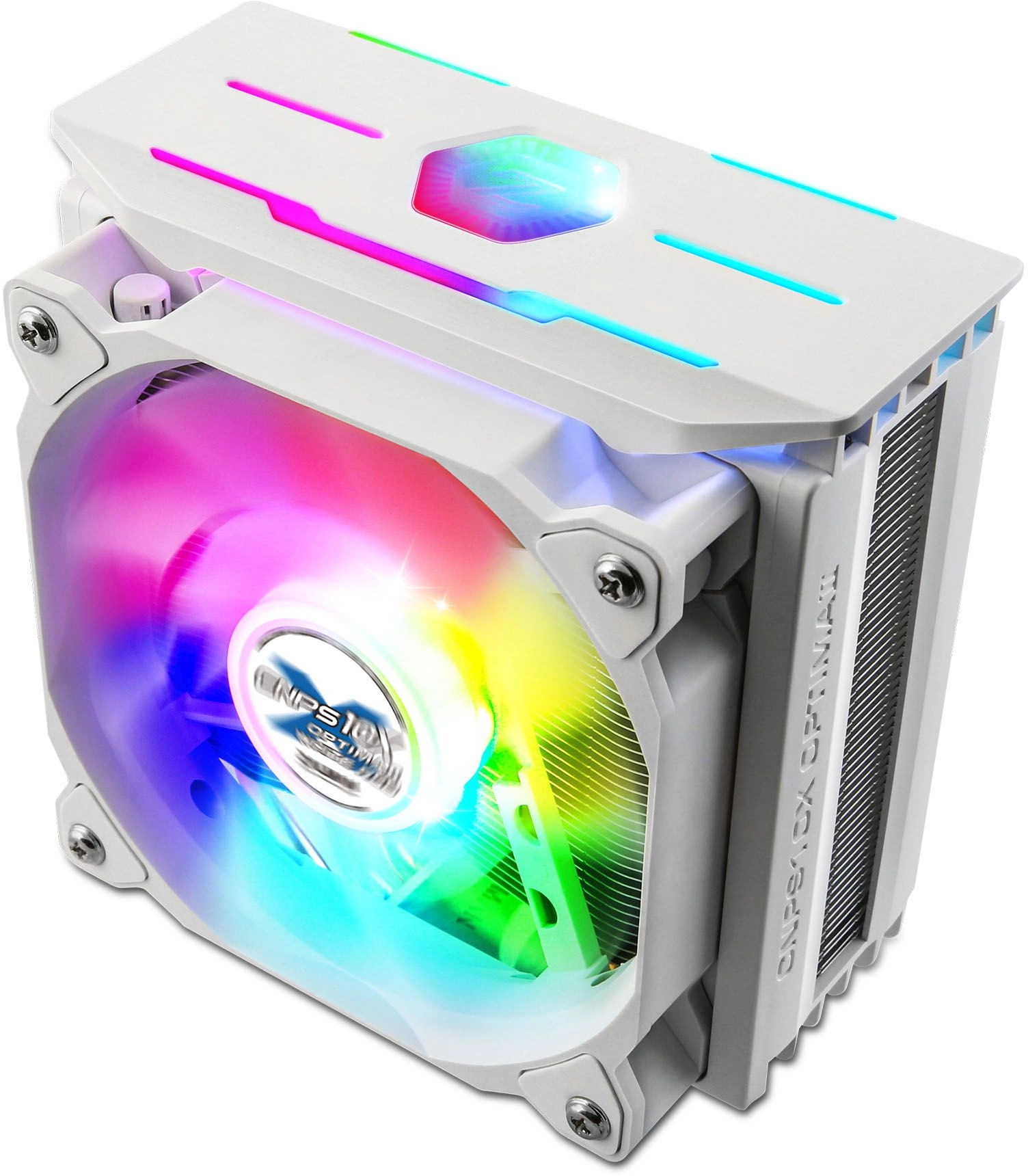 Устройство охлаждения(кулер) Zalman CNPS10X Optima II RGB Soc-AM5/AM4/1200/1700/1851 белый/белый 4-pin 17-27dB Al+Cu 180W 740gr Ret (CNPS10X OPTIMA II WHITE RGB)