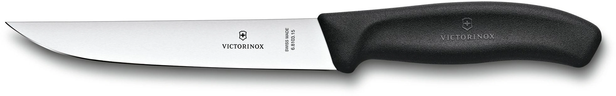 Нож кухонный Victorinox Swiss Classic (6.8103.15B) стальной разделочный лезв.150мм прямая заточка черный блистер