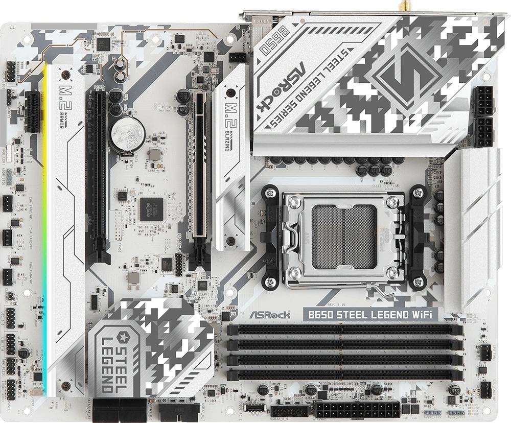 Материнская плата Asrock B650 STEEL LEGEND WIFI Socket AM5 AMD B650 4xDDR5 ATX AC`97 8ch(7.1) 2.5Gg RAID+HDMI+DP