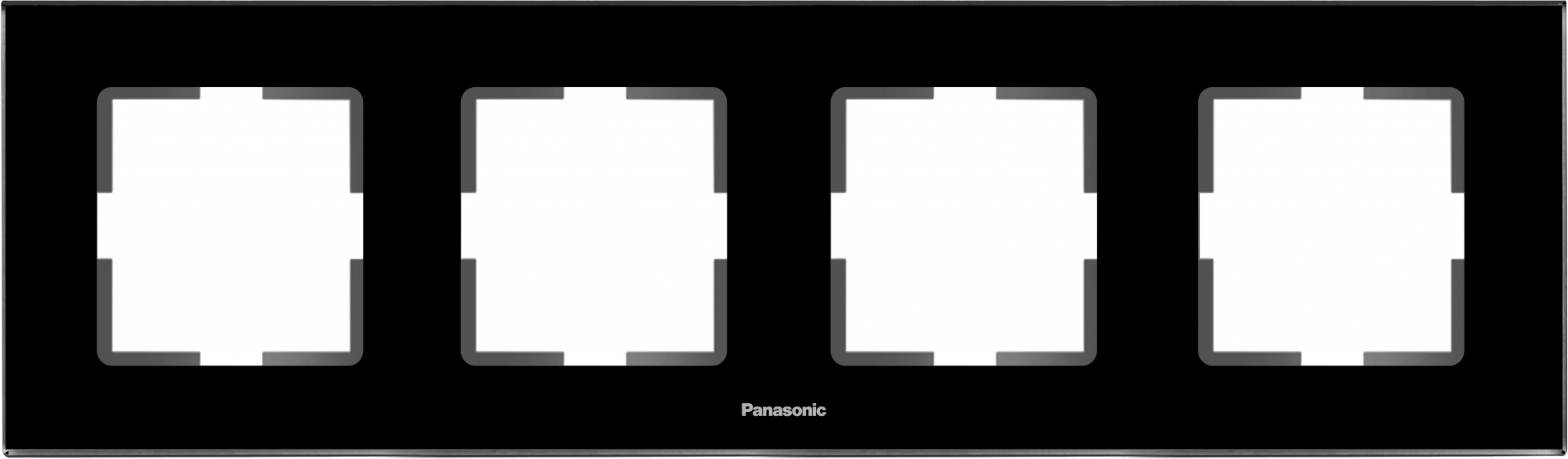 Рамка Panasonic Karre Plus WKTF08043AB-RU 4x горизонтальный монтаж металл черный (упак.:1шт)