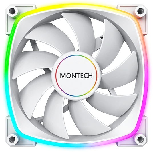 Вентилятор для корпуса Montech AX140 ARGB 140х140x25 белый 4-pin 27.9дБ (AX140 PWM WHITE) Ret