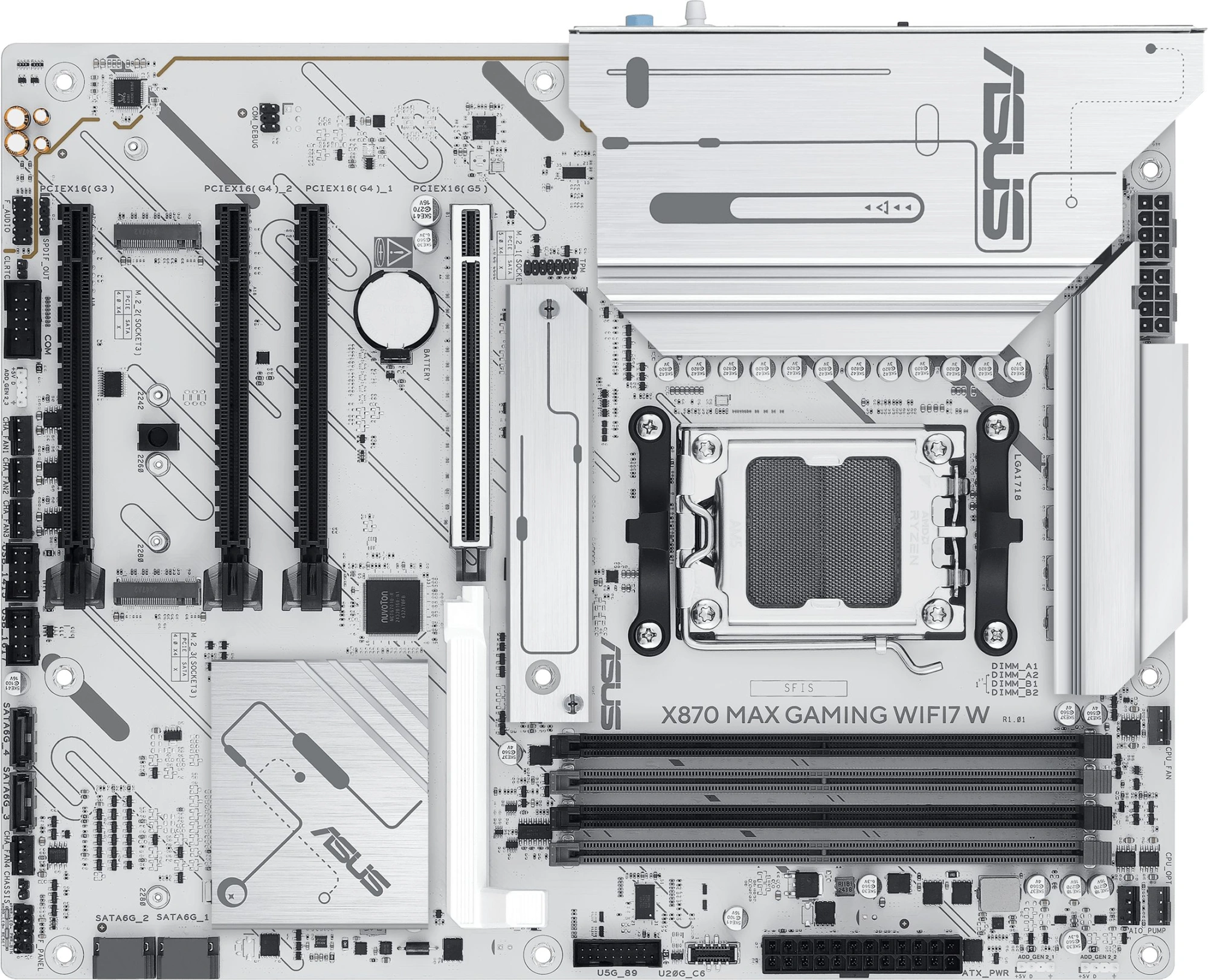 Материнская плата Asus X870 MAX GAMING WIFI7 W SocketAM5 AMD X870 4xDDR5 ATX AC`97 8ch(7.1) 2.5Gg RAID+HDMI