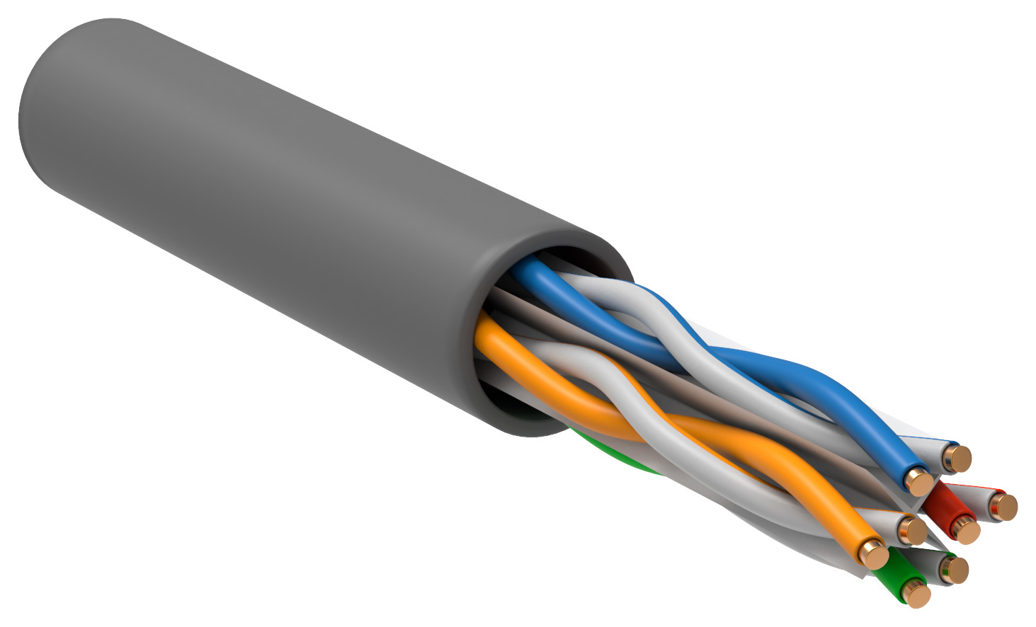 Кабель информационный ITK LC1-C604-111 кат.6 UTP 4 пары 23AWG PVC внутренний 305м серый
