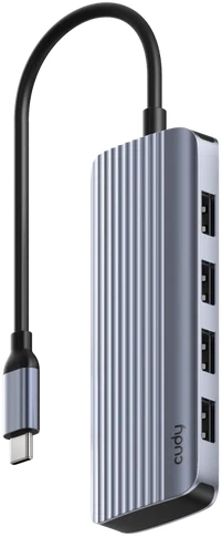 Разветвитель USB-C Cudy UH500 4порт. серебристый