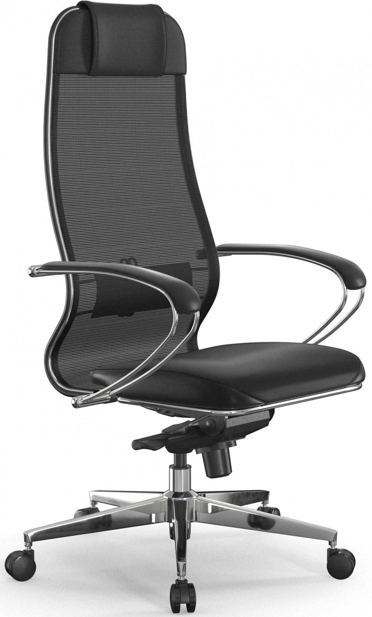 Кресло Метта Samurai Comfort S Infinity черный сиденье черный экокожа с подголов. крестов. металл хром