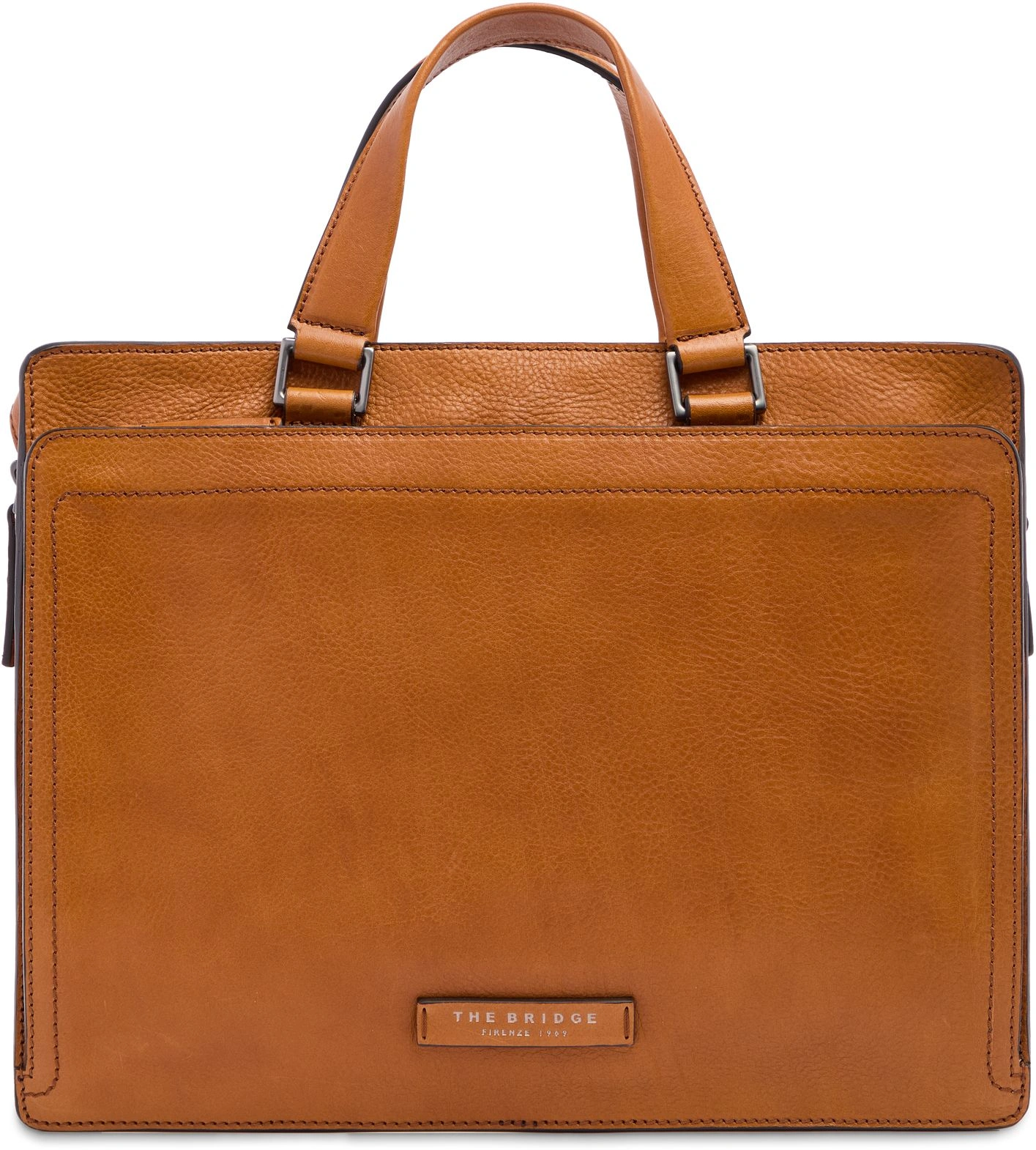 Деловая сумка The Bridge Leone Soft 063026D3/74 с отделением для ноутбука 13" коньячная натур.кожа