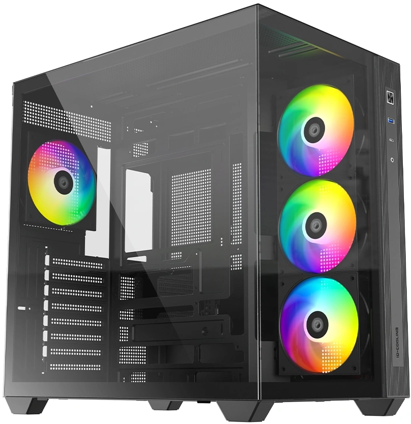 Корпус ID-Cooling View 510 черный без БП ATX 10x120mm 1xUSB3.0 audio bott PSU