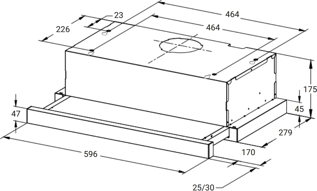 Вытяжка встраиваемая Weissgauff TEL 600 TC черный управление: сенсорное (1 мотор)