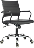 Кресло Бюрократ CH Balance-Low SL Line черный экокожа низк.спин. крестов. металл хром