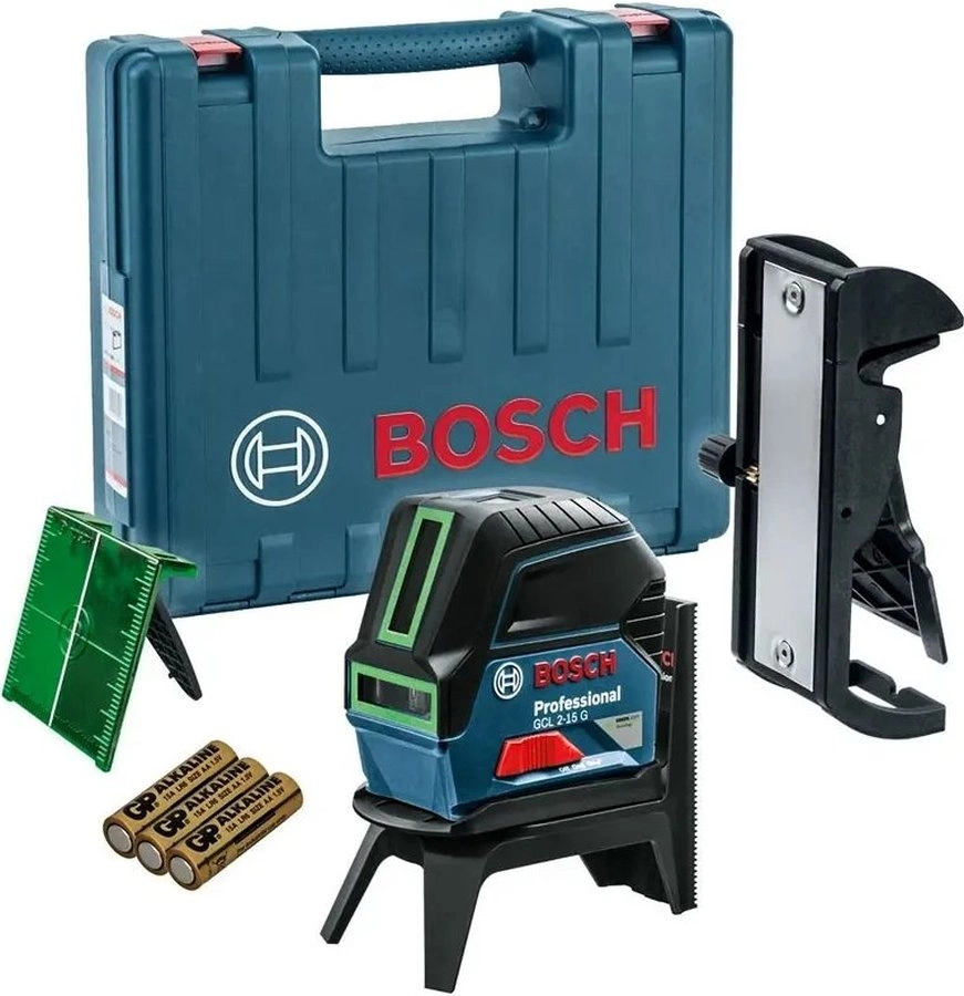 Нивелир лазерн. Bosch GCL 2-15 + RM1+ BM3 2кл.лаз. 540нм цв.луч. зеленый 2луч. (0601066J00)