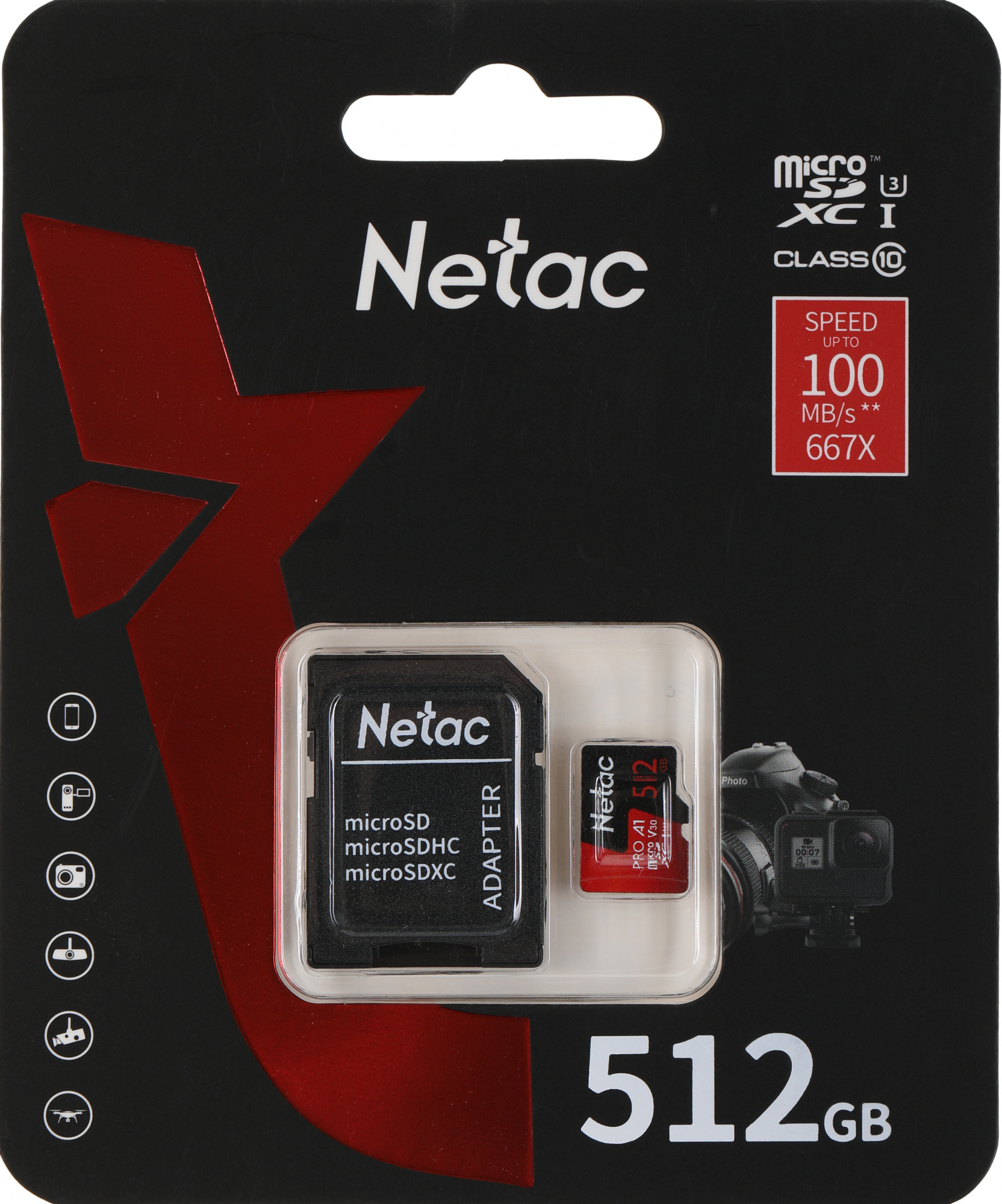 Карта памяти netac p500 extreme pro microsd 256gb