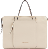 Деловая сумка женская Piquadro Circle CA4021W92/BECU с отделением для ноутбука 15.6" бежевая/кофейная натур.кожа