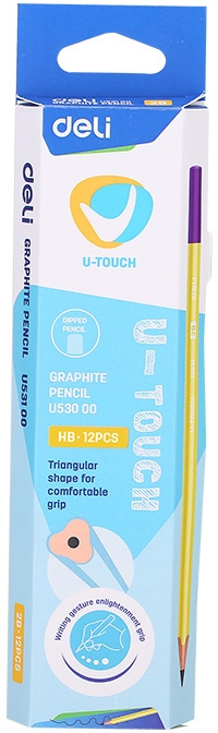 Набор карандашей ч/г Deli U-Touch EU53000 HB трехгран. тополь кор.европод. (12шт)