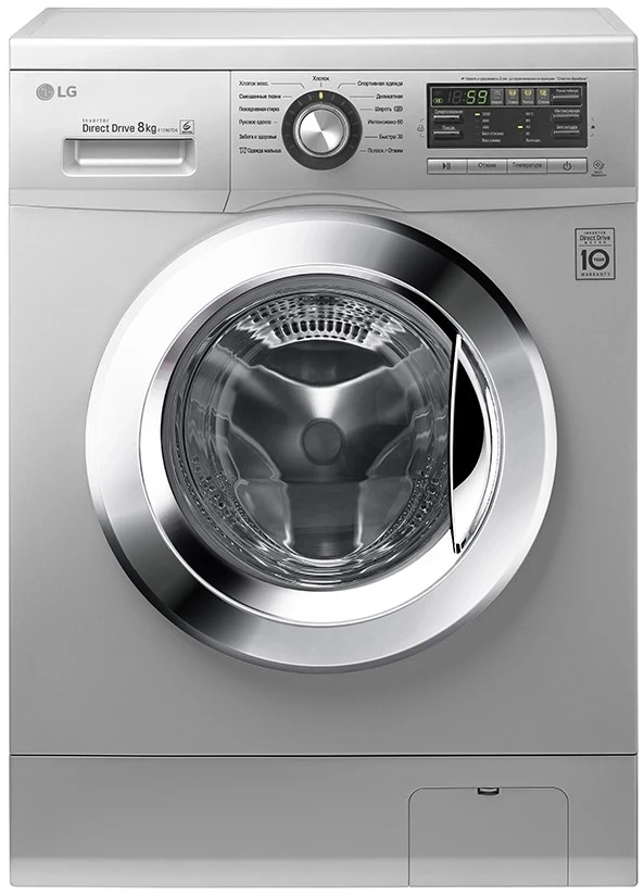 Стиральная машина LG F1296TD4 класс: A загр.фронтальная макс.:8кг серебристый инвертор