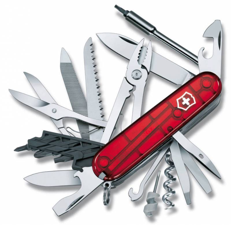 Нож перочинный Victorinox CyberTool L (1.7775.T) 91мм 39функц. красный полупрозрачный карт.коробка