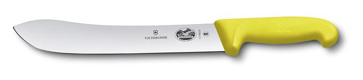 Нож Victorinox Fibrox (5.7408.25) стальной для забоя/разделки лезв.250мм прямая заточка желтый